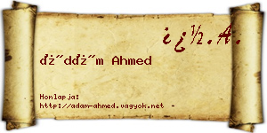 Ádám Ahmed névjegykártya